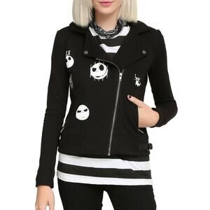 Disney The Nightmare Before Christmas Jack Skellington Hoodie Black Womens Large